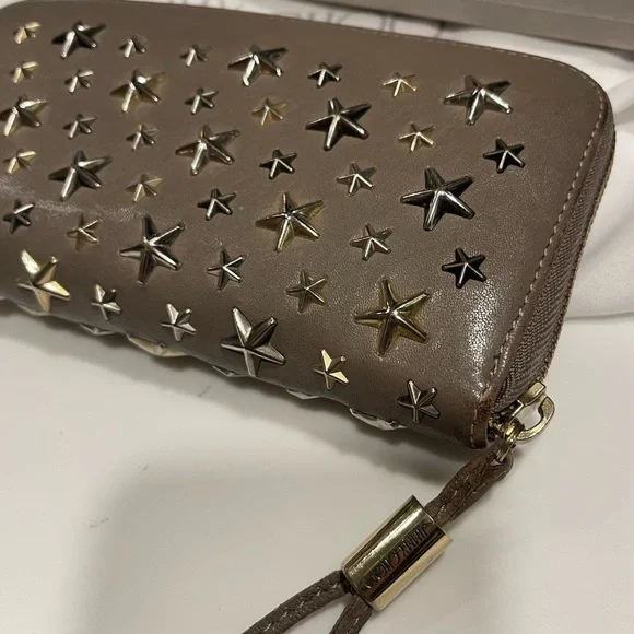Jimmy Choo star studded long zippy wallet